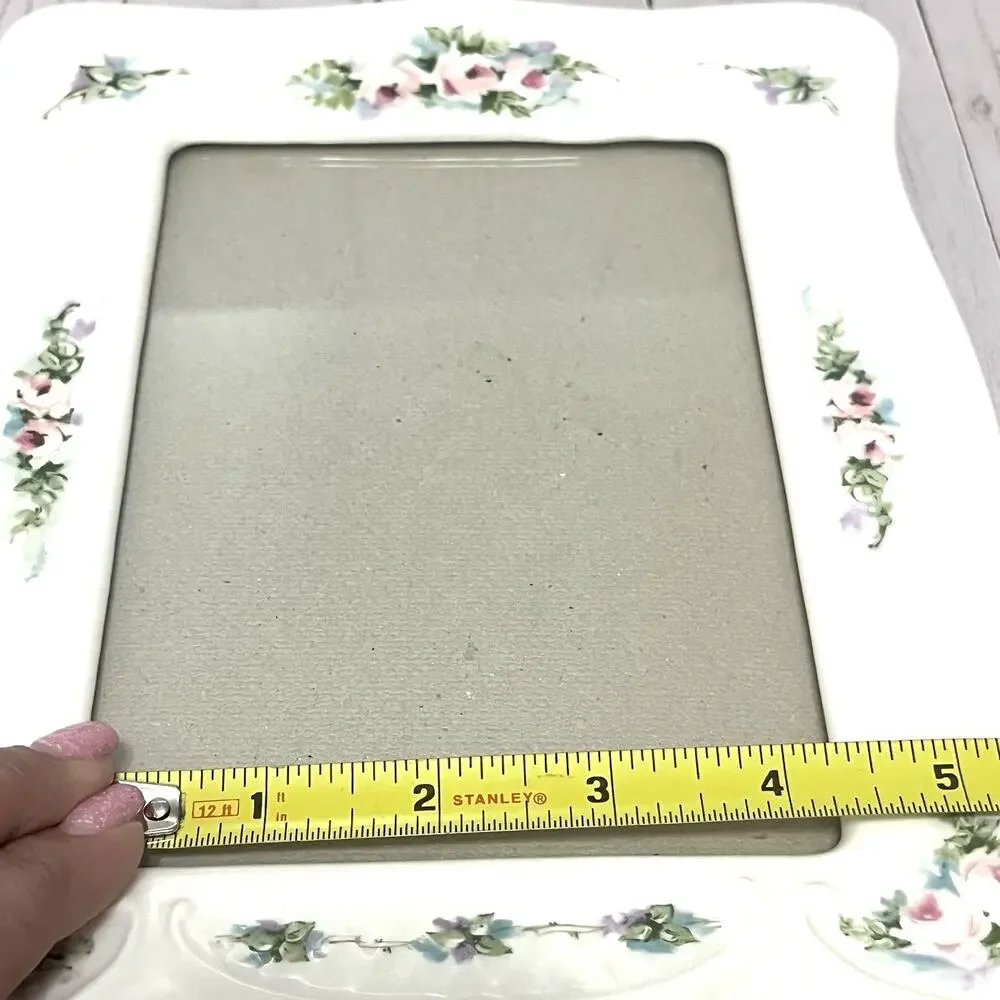 Terragrafics Vintage Frame Ceramic Porcelain Rose Cottage Core Shabby Chic
